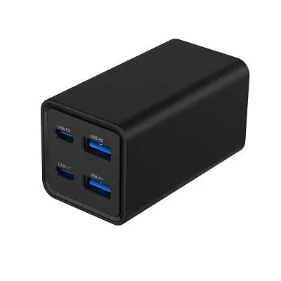 Зарядний пристрій Gembird 2xUSB-C PD65W + 2xUSB QC3.0 30W black (TA-UC-2A2C-PD65-01-BK) - фото 2