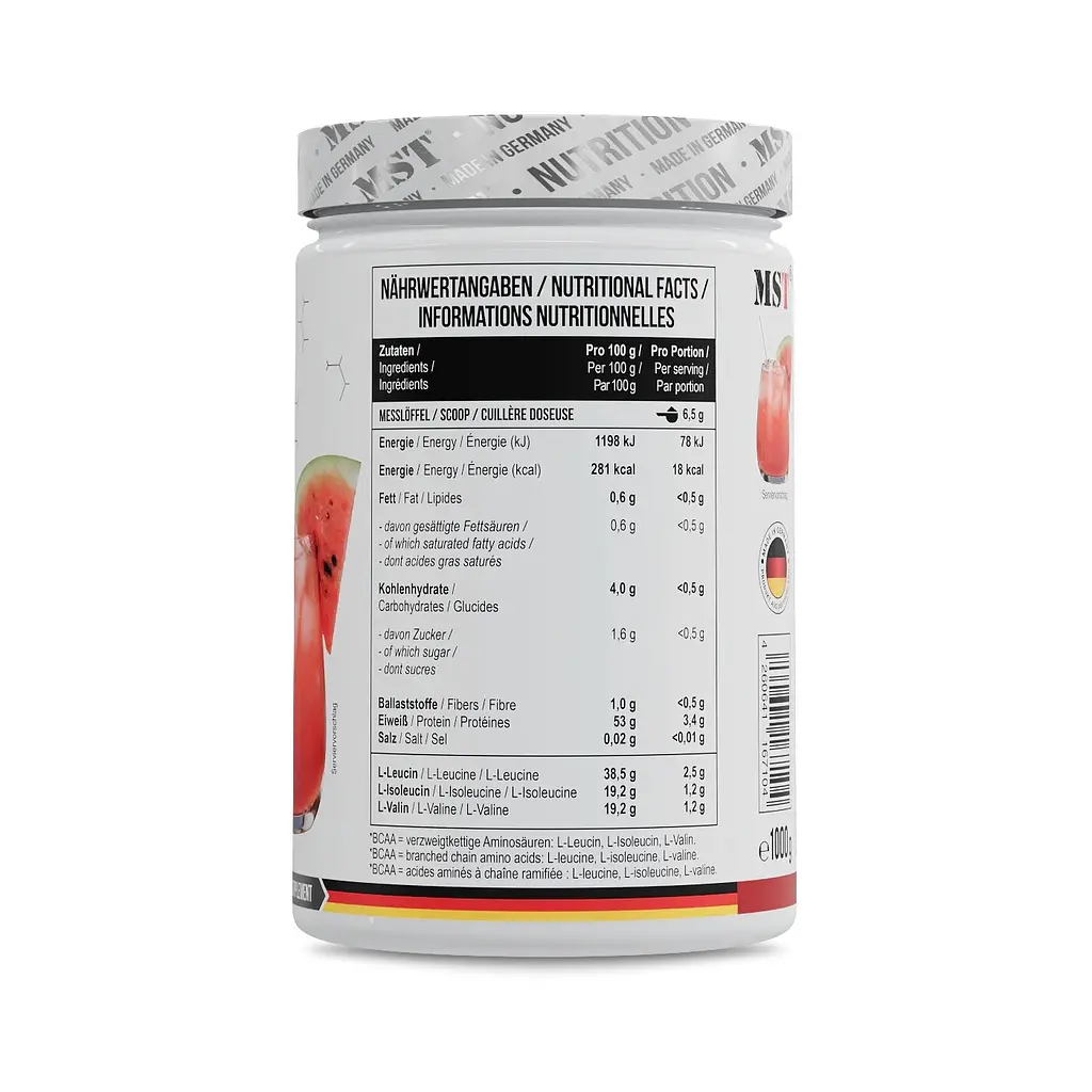 Амінокислоти BCAA ZERO, 1 кг - Кавун MST Nutrition vit0004626 - фото 2