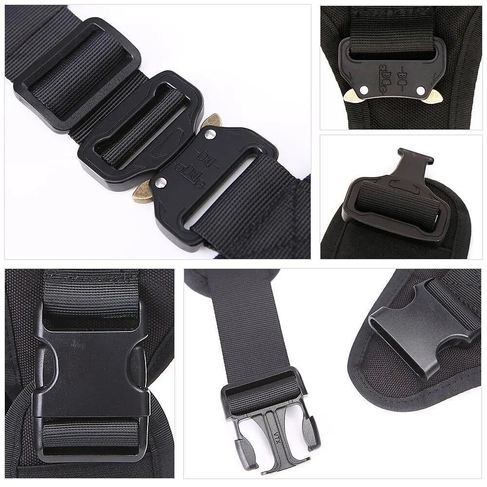 Шлейка для собак Harness K9 Long, металева пряжка фастекс і система MOLLE, Чорний, М - фото 5