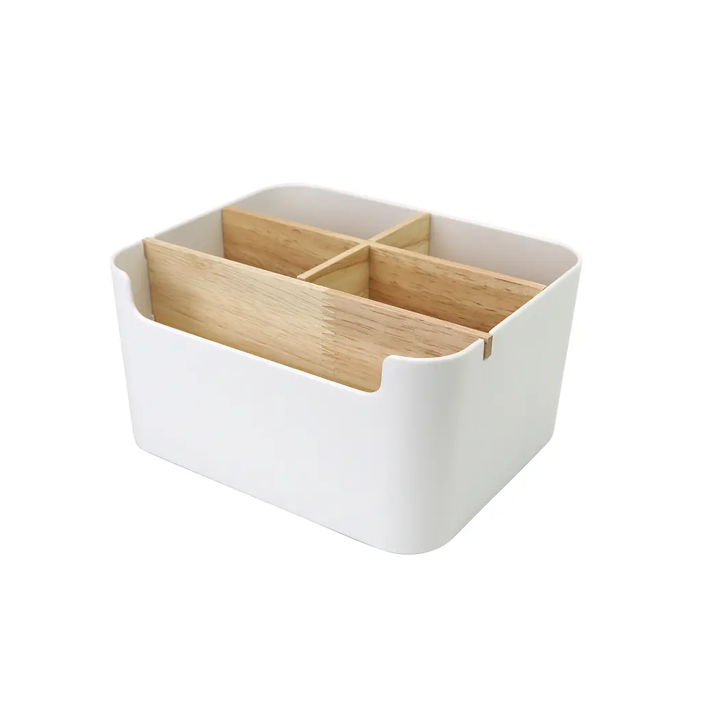 Органайзер для дрібниць MVM, білий з деревом (FH-02 WHITE/WOOD) - фото 2