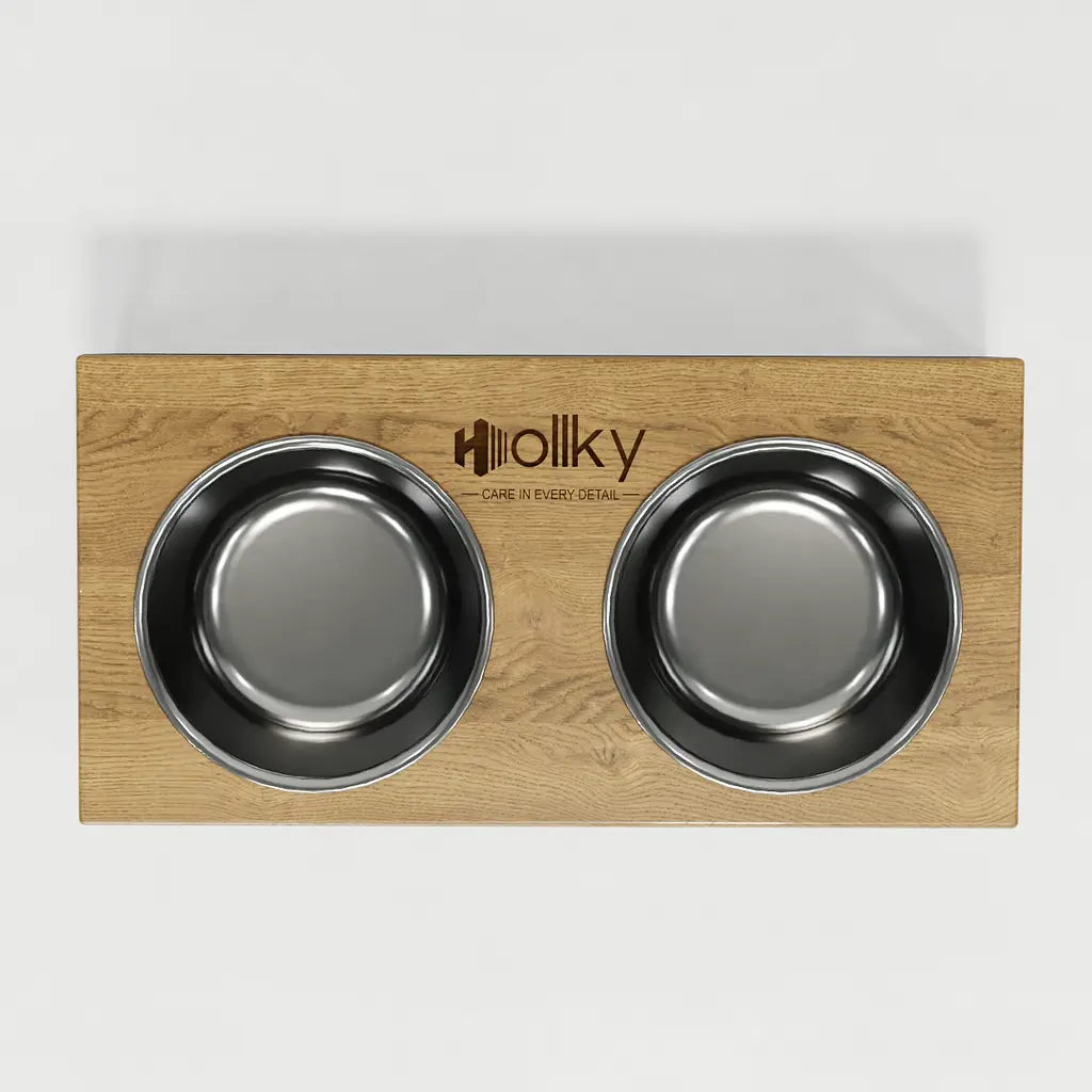 Hollky Base M — миски на підставці для середніх собак та великих котів (2 × 0,95 л) - фото 3