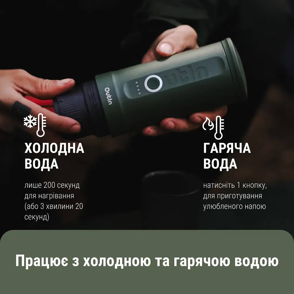 Портативна кавоварка Outin Nano Espresso Machine OTEM-01 Forest Green (OTEM-01-FG) - фото 5