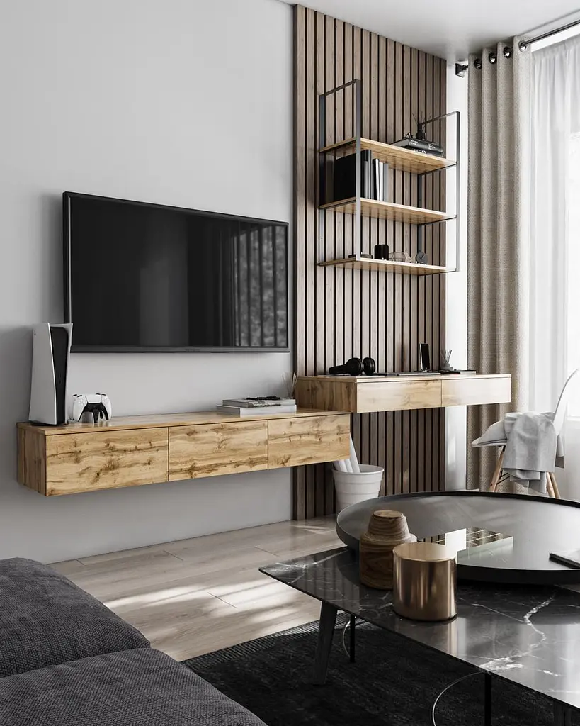 Стіл підвісний письмовий Moreli Т-222 1200x160x500 мм Венге аруша/Білий (mo-t222-arusha-white) - фото 2