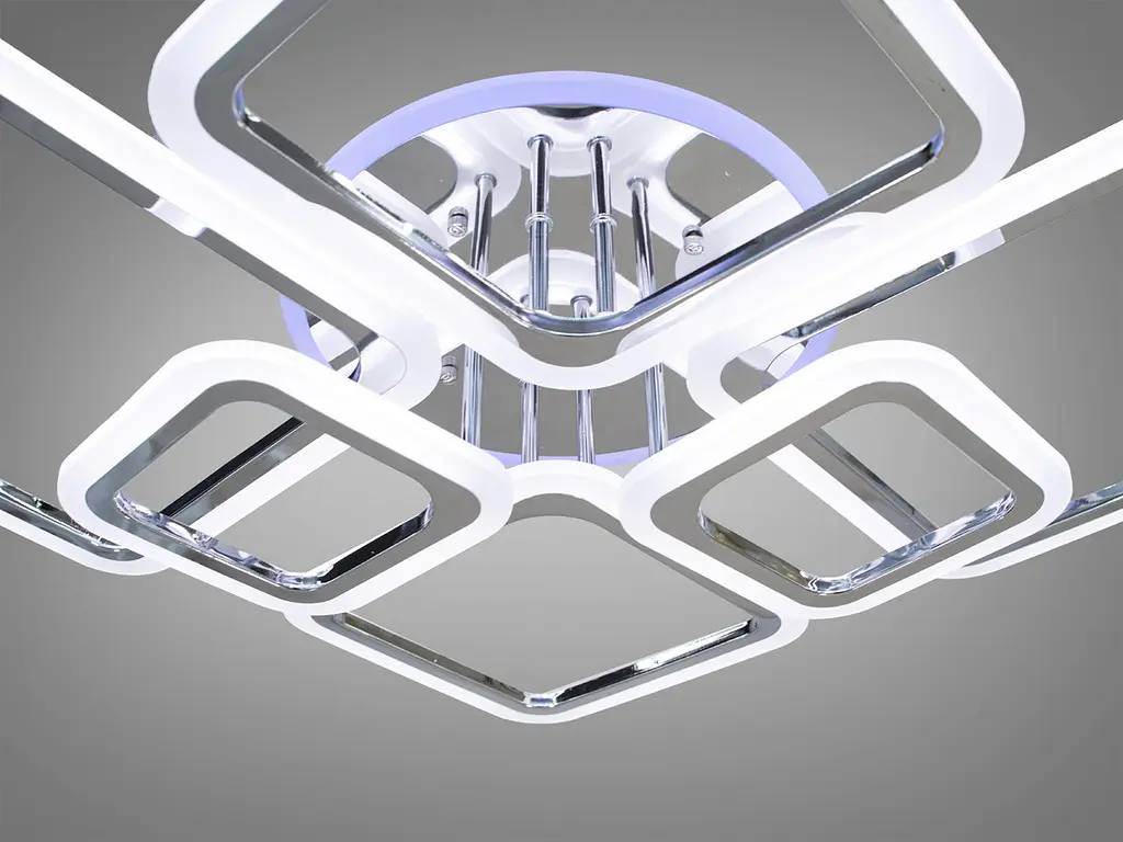 Люстра стельова LED Diasha A8160/6HR, 150W, 3200K-6500K, хром, сучасний стиль з пультом, диммером, акрилова - фото 3