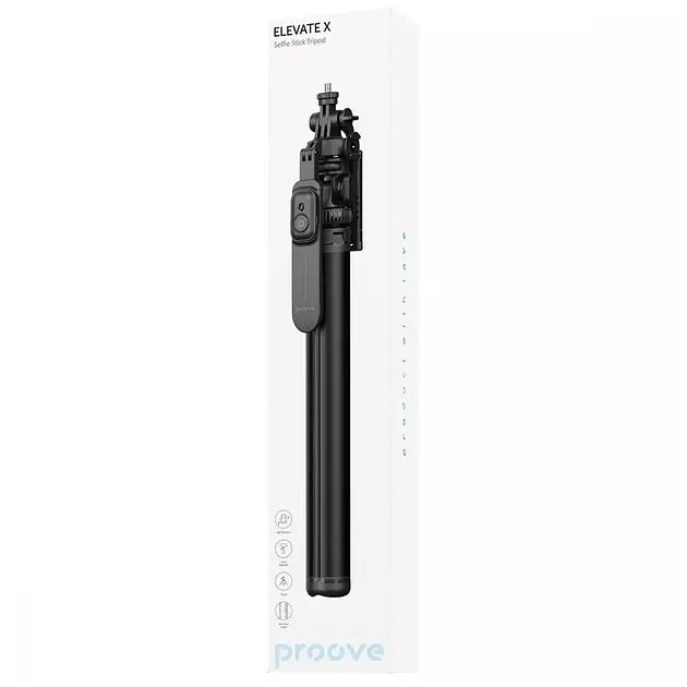 Трипод тренога подставка Proove Elevate X Selfie Stick 2055 мм черный - фото 7