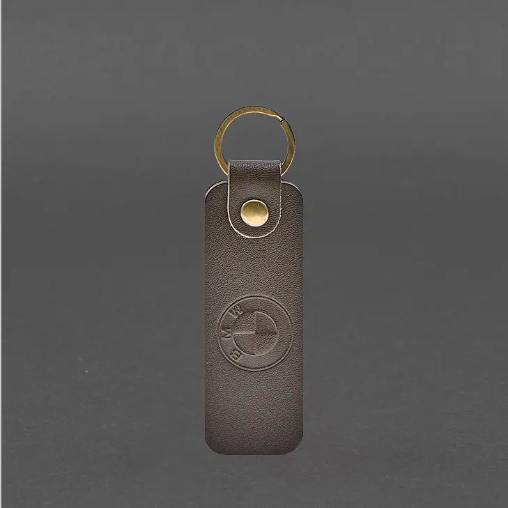 Кожаный брелок для Авто BMW темно-коричневый краст - фото 4