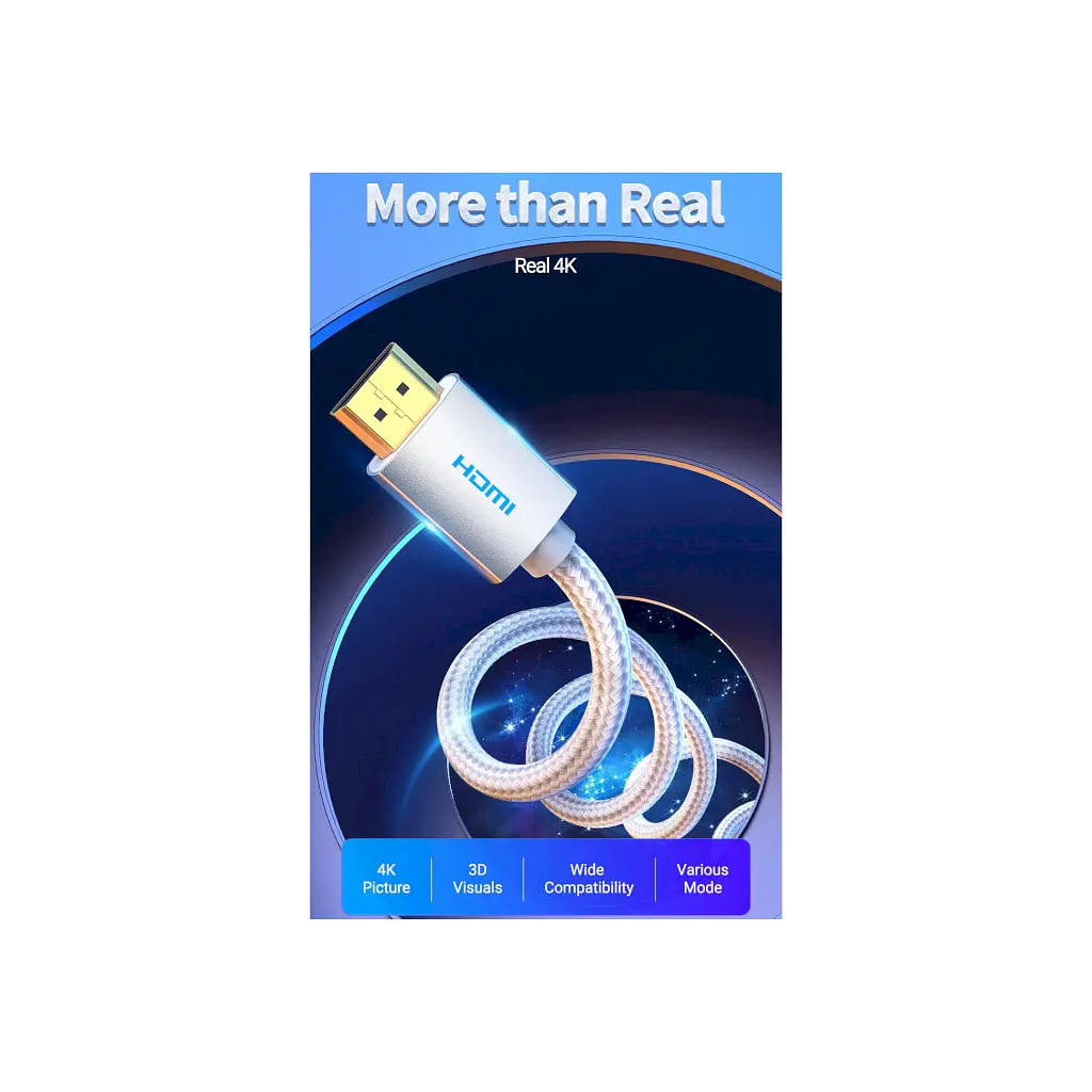 Кабель мультимедійний HDMI M to HDMI M 10.0m V2.0 4K60Hz silver Vention (AABIL) - фото 5