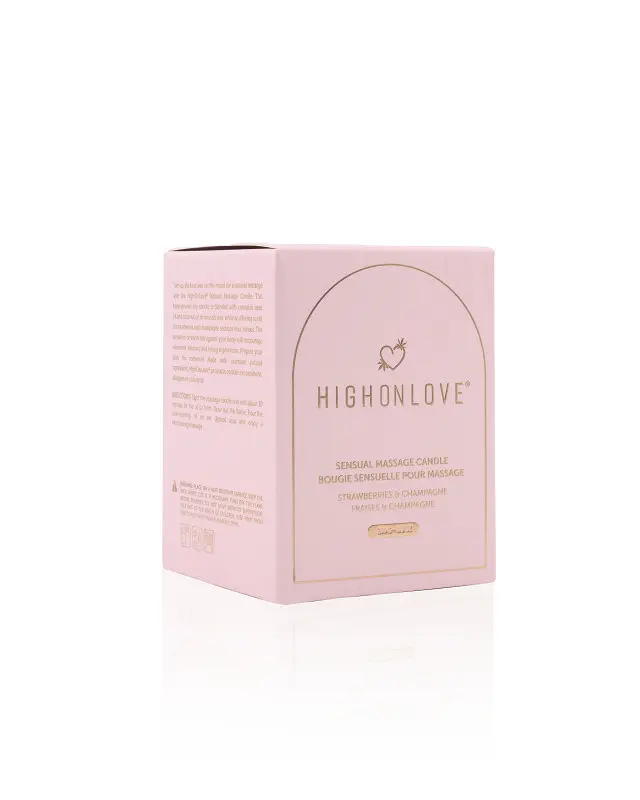 Масажна свічка з ароматом полуниці та шампанського Sensual Massage Candle Strawberries Champagne, 250 мл HighOnLove (Канада) HighOnLove HOL19253 102985 - фото 3