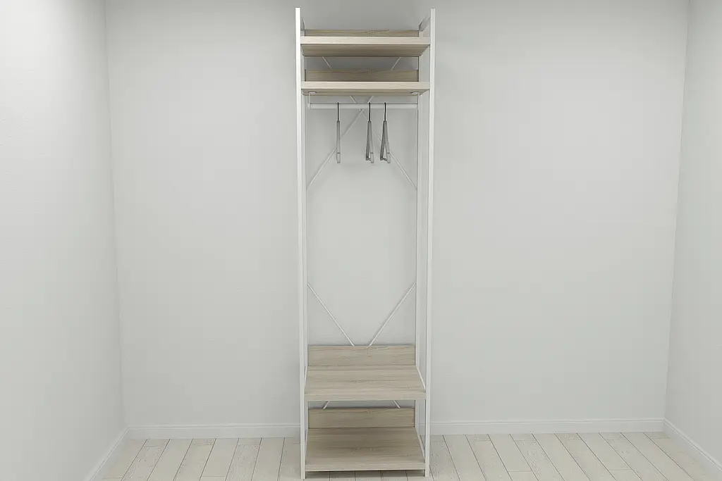 Шафа Гардероб Уні секція 2 серії Конект Ferrum-decor 220x60x50см Білий метал ДСП Дуб Сонома 32 мм (FRD-104545) - фото 8