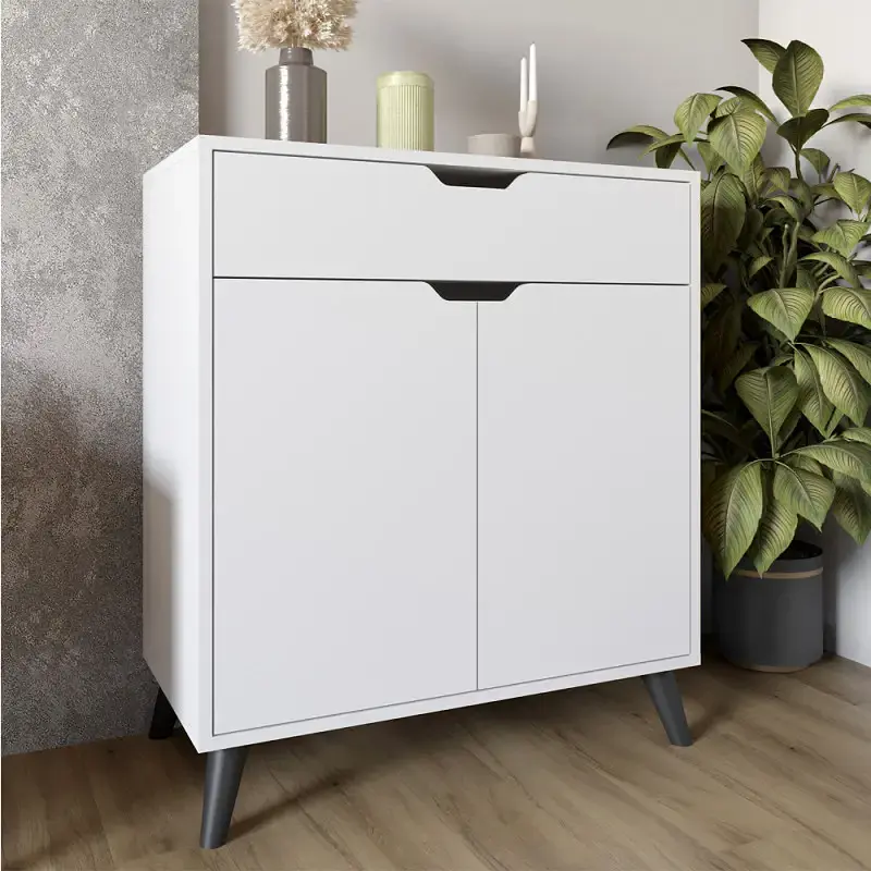 Комплект меблів для вітальні М-ЗОН Борн Німфея Альба (білий) 5 предметів з чорними ніжками (MZN-031075) - фото 11