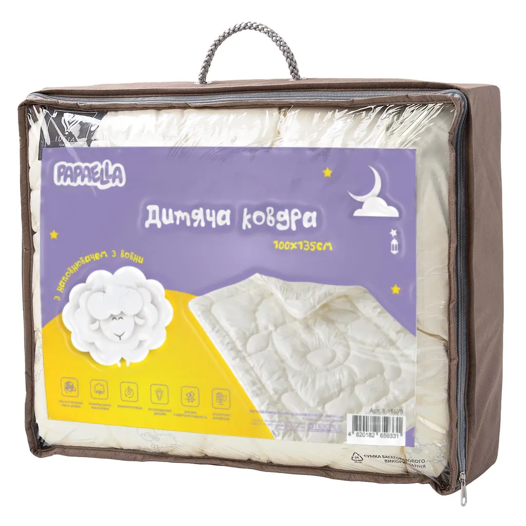 Ковдра дитяча в ліжечко Papaella Wool Classic біле 135х100 см (8-11679) - фото 6