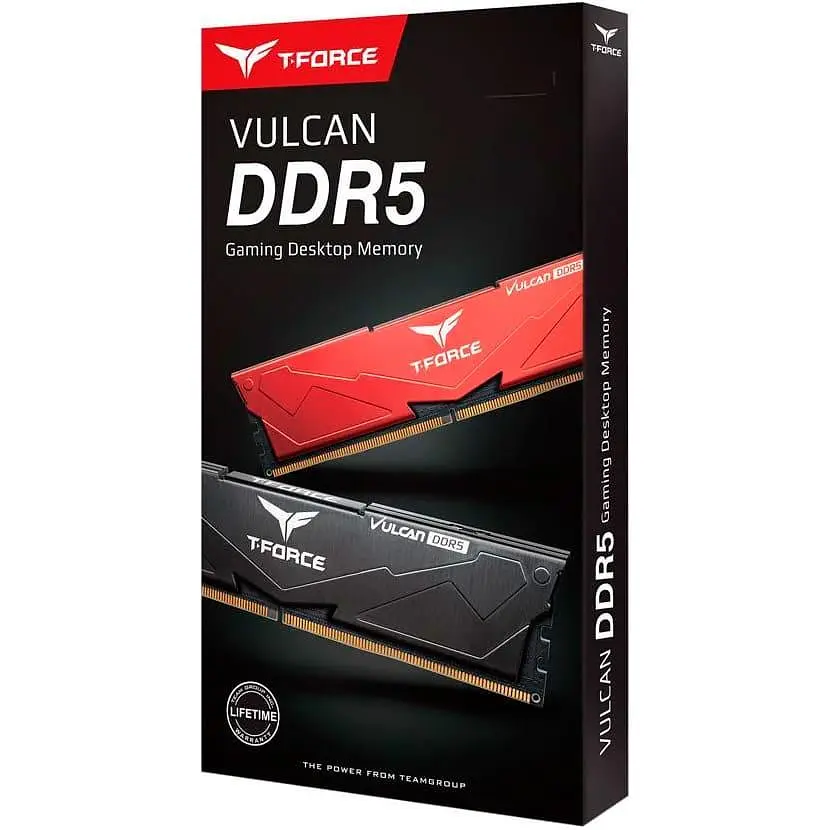 Модуль пам'яті Team DDR5 32Gb (2x16) T-Force Vulcan 6400MHz Red (FLRD532G6400HC40BDC01) - фото 4