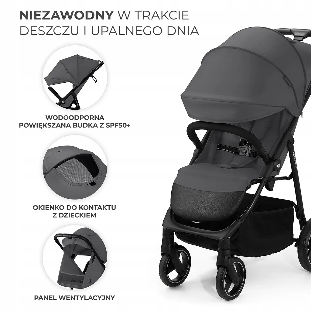 Прогулянкова коляска Kinderkraft Trig 3, Grey (4734) - фото 12