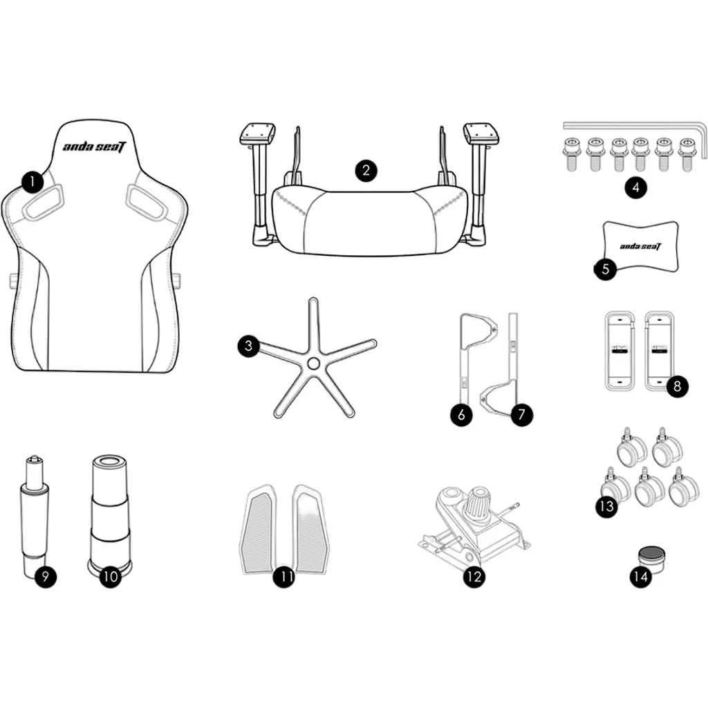 Геймерське крісло Anda Seat Kaiser 3 L Fabric Gray (AD12YDC-L-01-G-PV/F) [120753] - фото 12