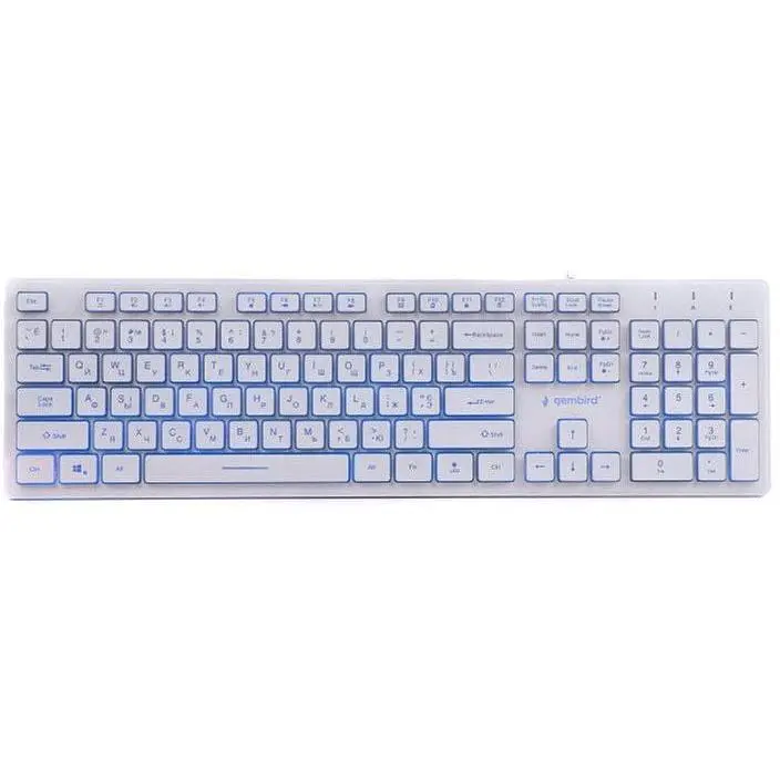 Клавіатура дротова Gembird KB-UML3-01-W-UA USB White з підсвіткою - фото 3