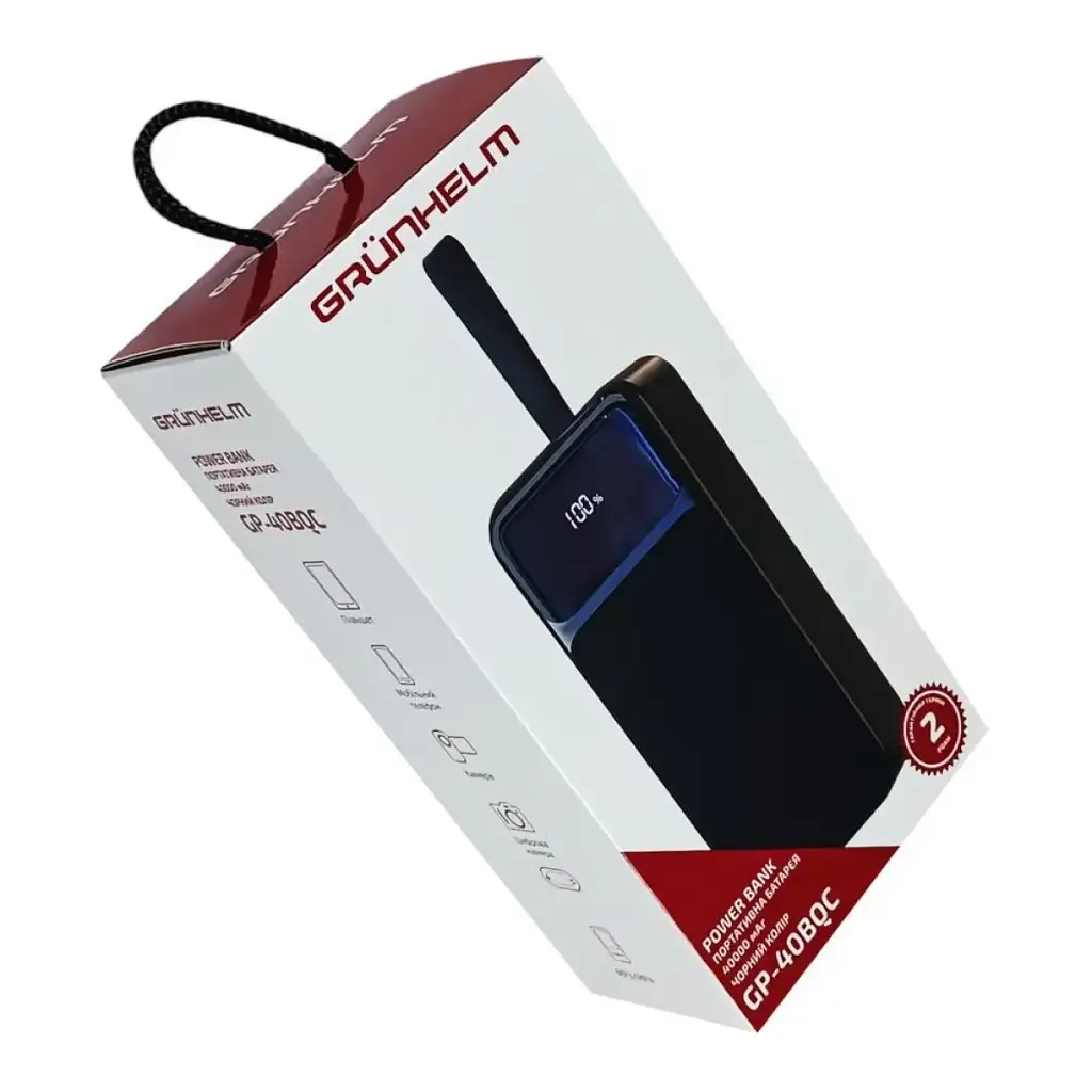 Портативная батарея Grunhelm GP-40BQC 40000 mAh (137537) - фото 6