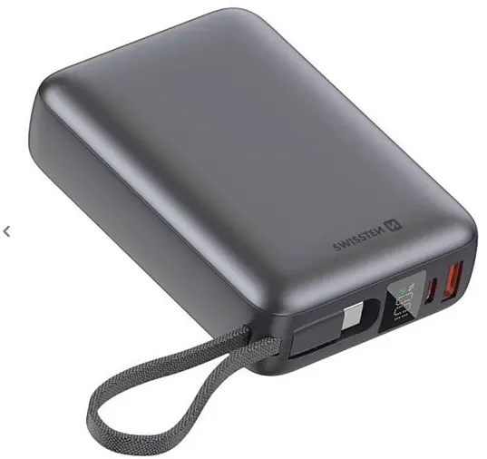 Портативная батарея Swissten POWER BANK 20000 mAh 45 Вт з кабелем Type-C Silver - фото 2