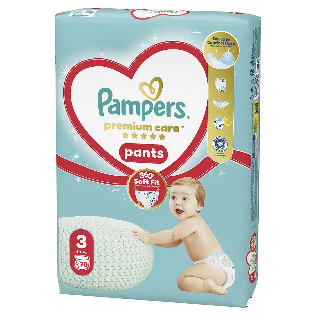 Підгузки-трусики Pampers Premium Care Pants Розмір 3 (6-11 кг) 70 шт. - фото 2