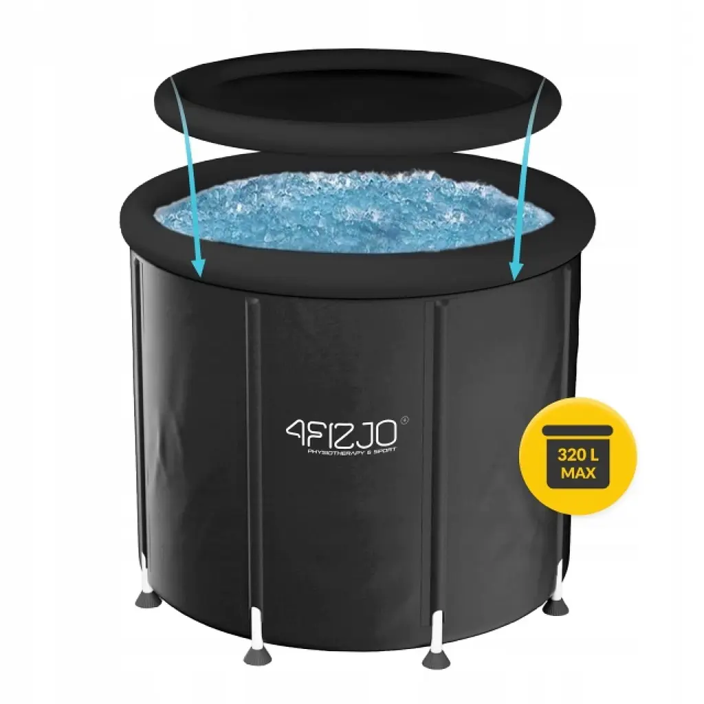 Кріо ванна для крижаного купання 4FIZJO 320 л надувна Black (P-5905973400619) - фото 3