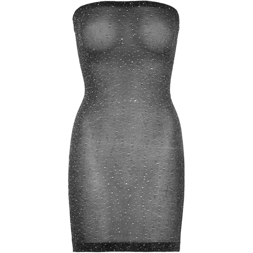 Сукня-бандо зі стразами Leg Avenue Lurex rhinestOne tube dress, з люрексом, One Size - фото 4