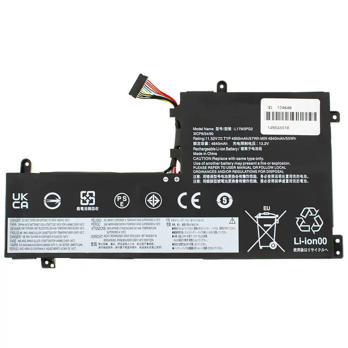 Батарея для ноутбука Lenovo L17C3PG2 LONG CABLE 80mm (Legion: Y530-15ICH Y530-15ICHg) 11.55V 4965mAh 57Wh Чорний - фото 2