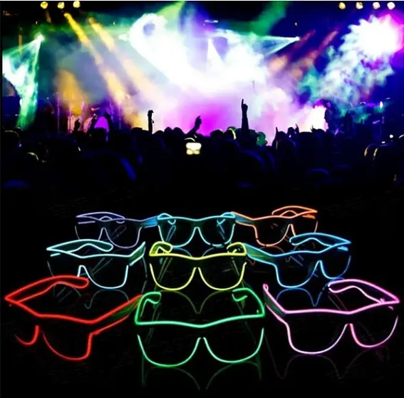 Очки светодиодные Leds солнцезащитные El Neon ray yellow неоновые - фото 3