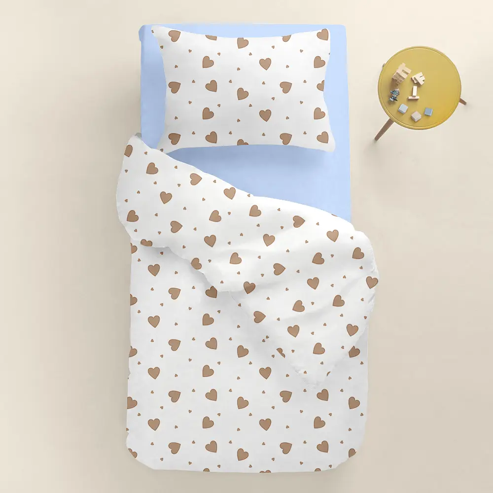Дитяча постільна білизна в ліжечко BEIGE HEARTS CS2 COSAS (4822052399767) - фото 2