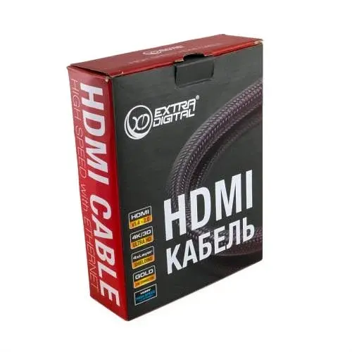 Кабель HDMI (M) - HDMI (M) 3 м, Black/Red, Extradigital teh0028524 - фото 3