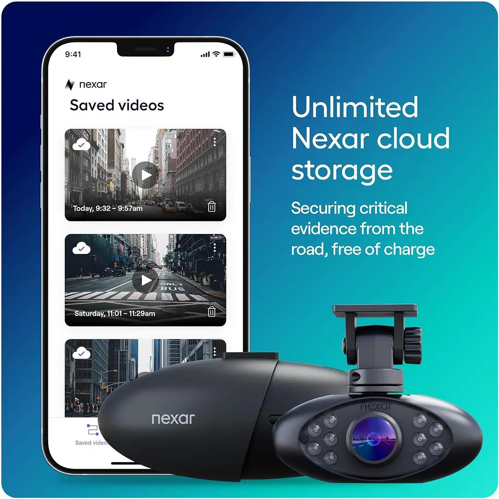 Камера Nexar Pro Dash для автомобілів Подвійна камера Dash Cam Вигляд спереду та зсередини з режимом нічного бачення - фото 6
