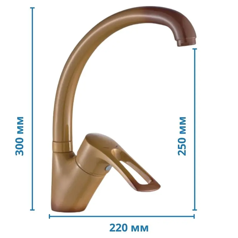 Змішувач для кухні Haiba Hansberg 011 коричневий HB0812 Коричневий - фото 2