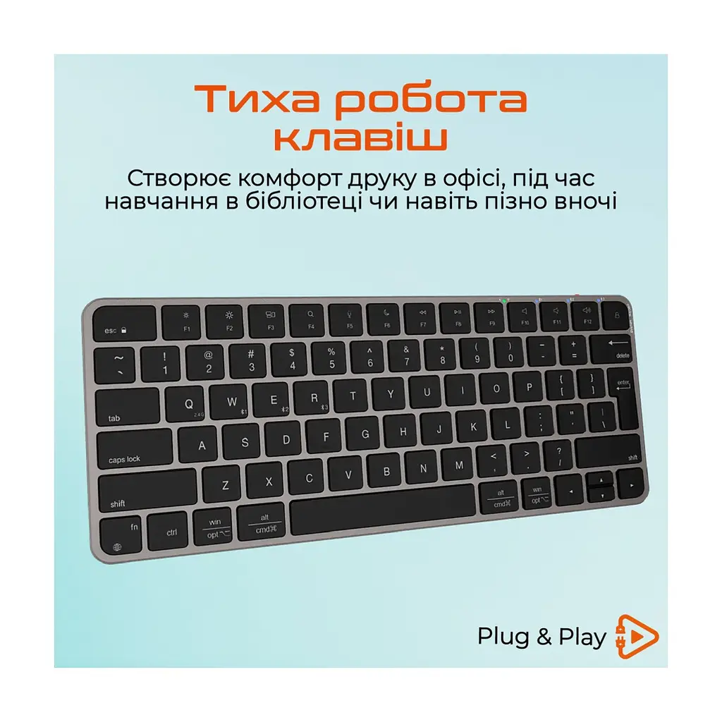 Клавіатура Meetion K210 Bluetooth/Wireless Black (MT-K210MW-A-RUA) - фото 3