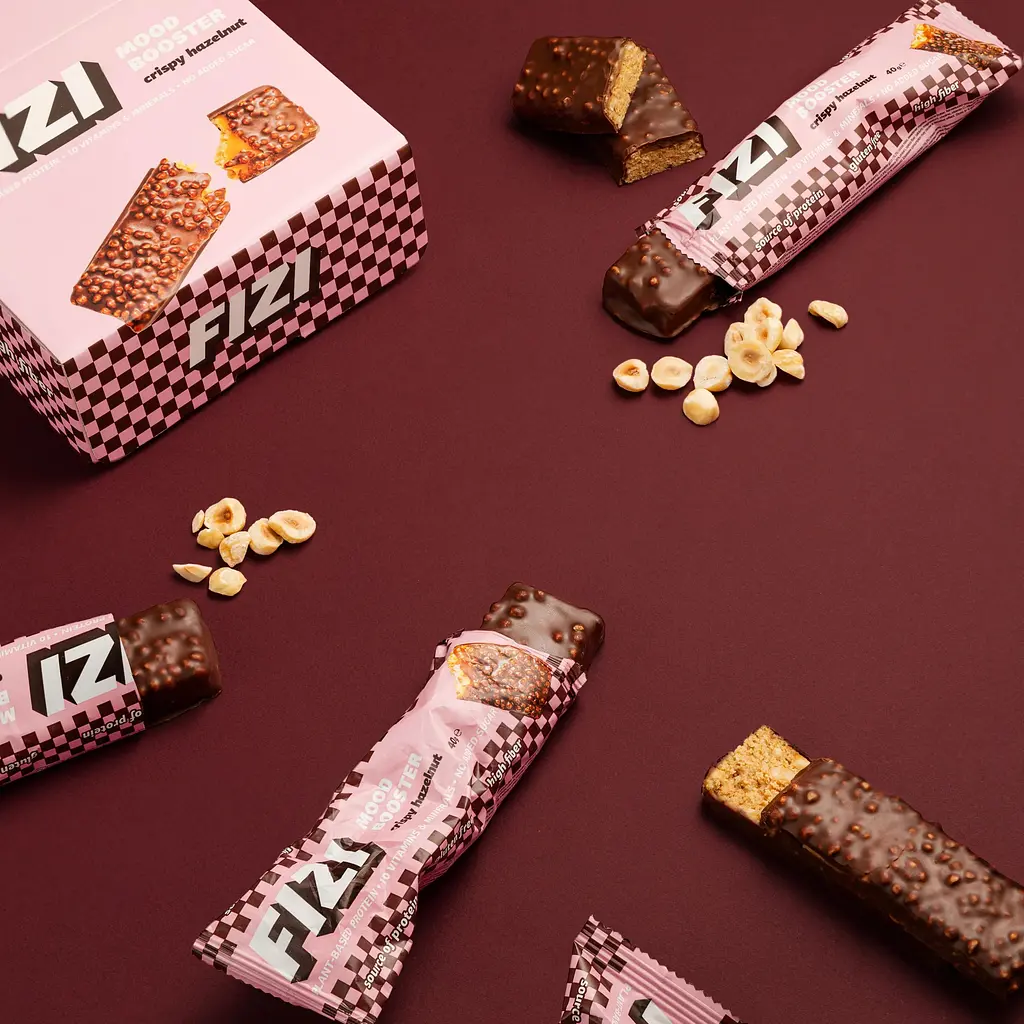 Уцінка. Набір шоколадних батончиків Fizi Mood Booster Crispy Hazelnut 12 шт. - фото 9