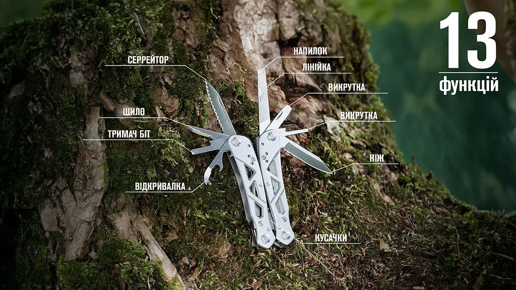 Мультитул Ganzo Multi Tool (G112), Сріблястий - фото 18