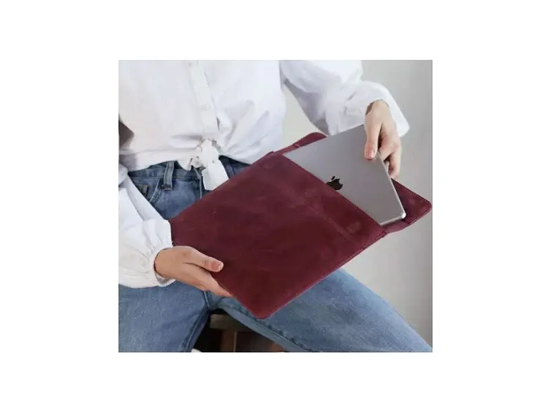 Чохол для ноутбука InCarne Klouz MacBook Pro 14 2021-2025 (вінтажний) бордо (klouz-burgundy-vintage-pro-14) - фото 2