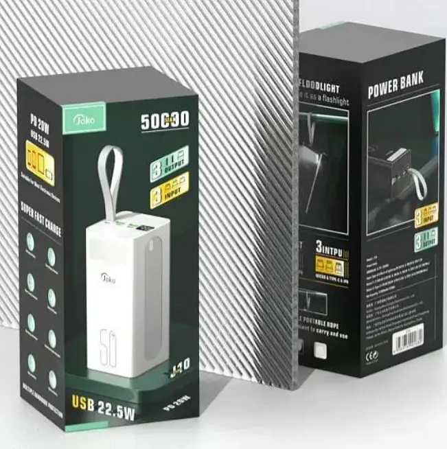 Аккумулятор портативный - внешняя батарея Joko J10 50000 mAh PD 20W QC 3.0 18W черная - фото 4