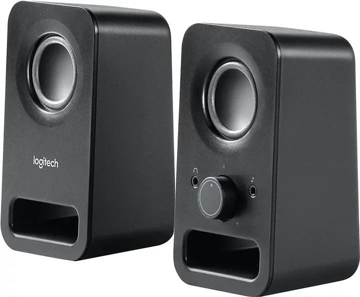 Колонки 2.0 Logitech Z150, чорний, 3 Вт, 3.5 мм, роз'єм для навушників, роз'єм лінійного аудіовходу (980-000814)