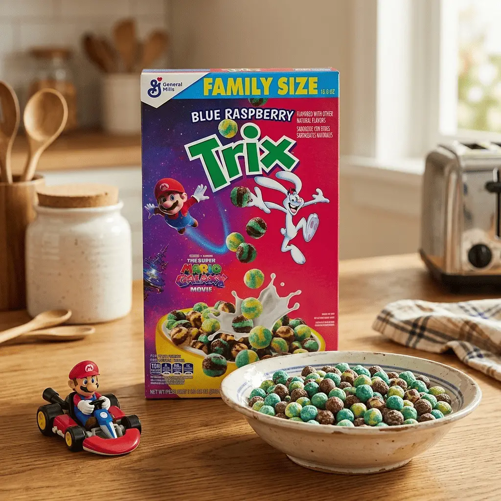 Сухий сніданок General Mills Trix The Super Mario Galaxy Blue Raspberry 470г - фото 2