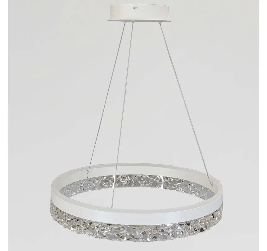 Світлодіодна люстра підвісна Artlight MD230327WH з білим кільцем, 53W - фото 2