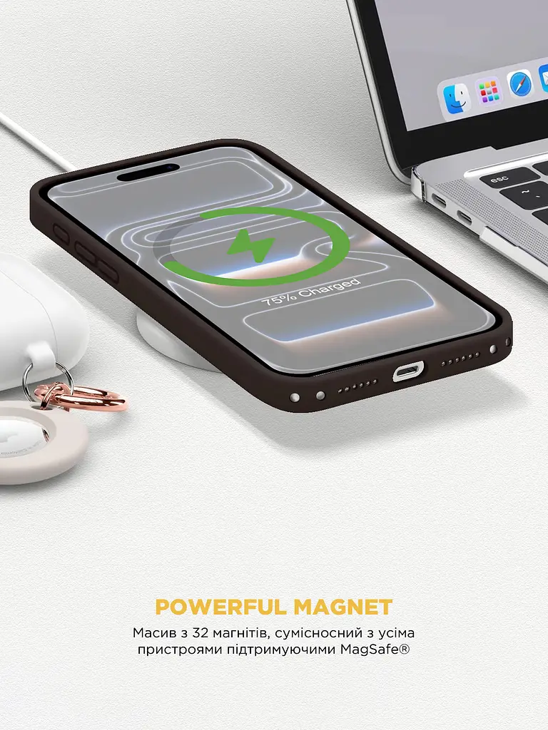 Силиконовый чехол с MagSafe для Apple iPhone 17 Pro Max, ICON2 MagCase, коричневый, противоударный, панель с мягкой подкладкой, защита всего корпуса, поддержка беспроводной зарядки, совместим с защитными стеклами и пленками, ArmorStandart (ARM87084) - фото 8