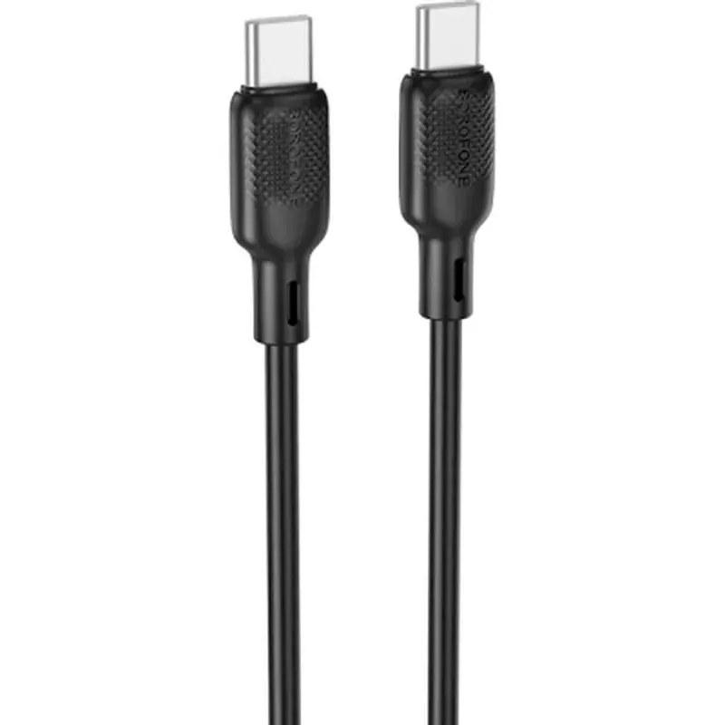 Дата кабель USB-C to USB-C 2.0m 60W Lenny silicone BX113 black BOROFONE (6941991115516) - фото 2