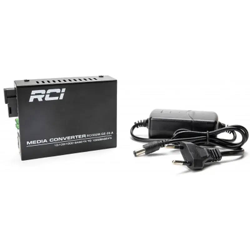 Медіаконвертер RCI 1G, 20km, SC, RJ45, Tx 1310nm standart size metal case (RCI502W-GE-20-A) - фото 3