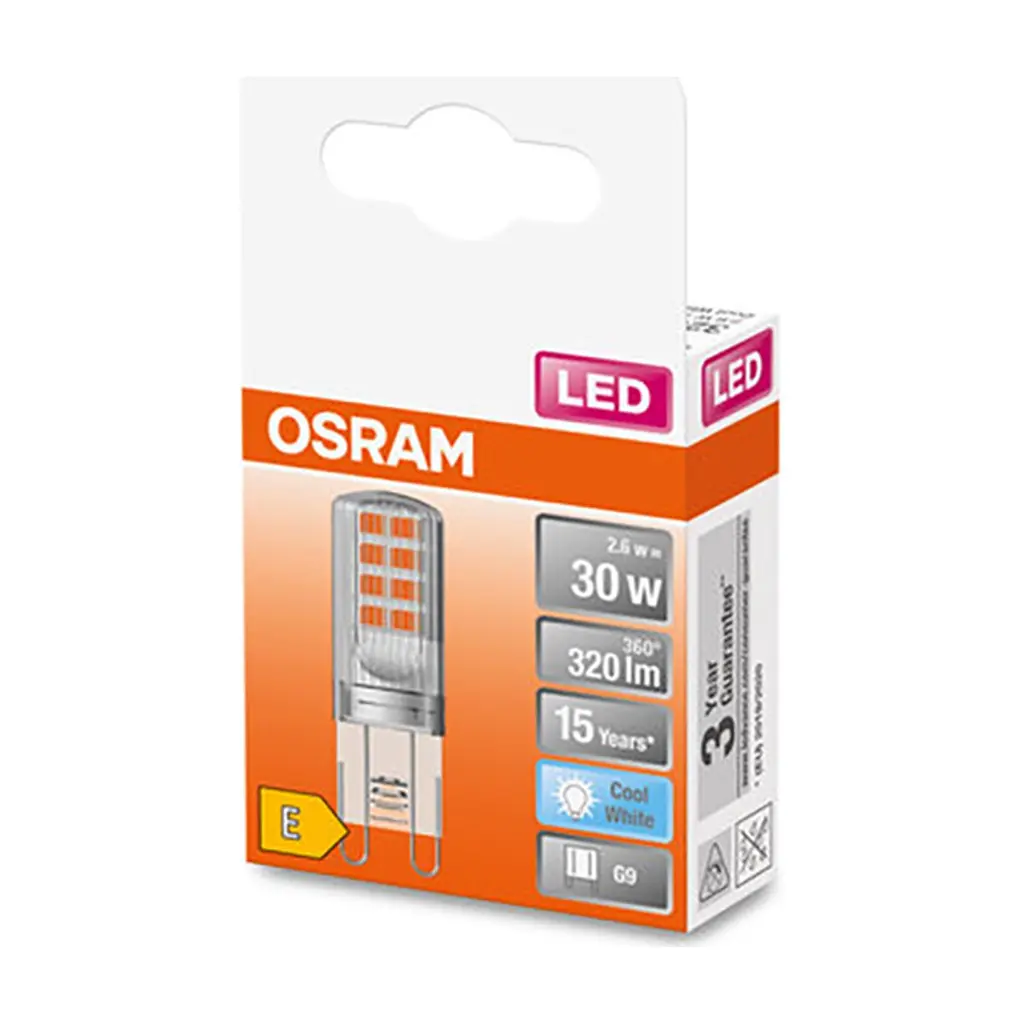 Лампочка Osram LED PIN30 2,6W/840 230V CL G9 (4058075432369) - фото 5