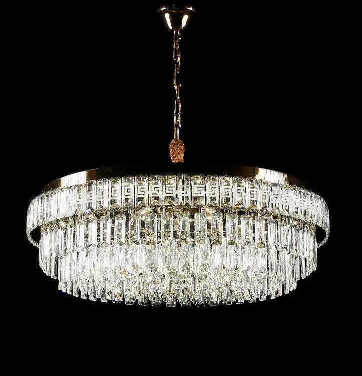 Велика золота кришталева світлодіодна люстра Splendid Ray L2211/800/12+LED (SGD), 80 см на 12 ламп з дистанційним керуванням - фото 4