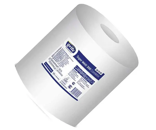 Grite Super Maxi Coreless, 1 рул., Рушники паперові Гріте, 1-шарові, 300 м, білі, 952 аркуші, 200х315 мм - фото 3