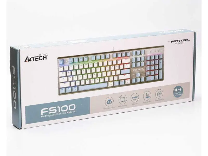 Клавіатура A4Tech Fstyler FS100 FS Switch Icy Blue - фото 9