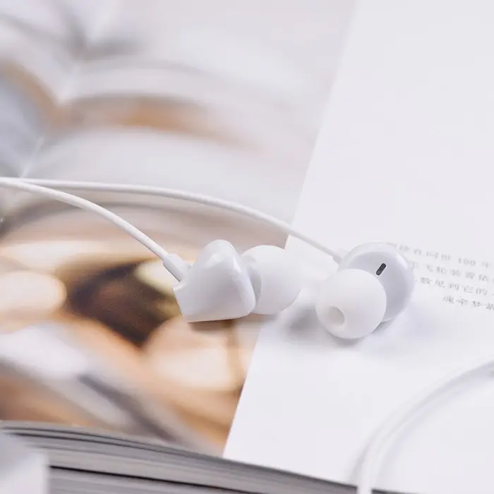 Проводные наушники вакуумные с микрофоном белые 1,2 м 3.5mm Hoco M60 Perfect Sound Universal - фото 4