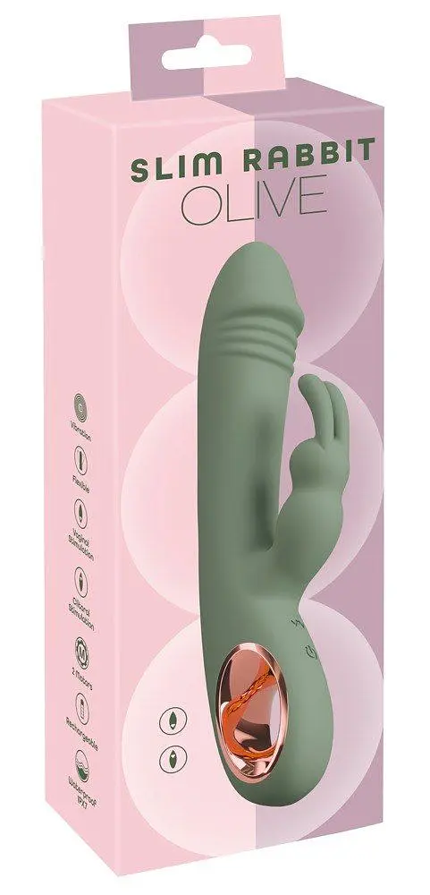 Вібратор-кролик You2Toys Slim Rabbit Olive, 21.4 см (зелений) - фото 11