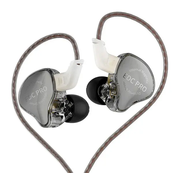 Вакуумні навушники KZ EDC Pro Hi-Fi з потужним басом та мікрофоном (Сірий) - фото 2