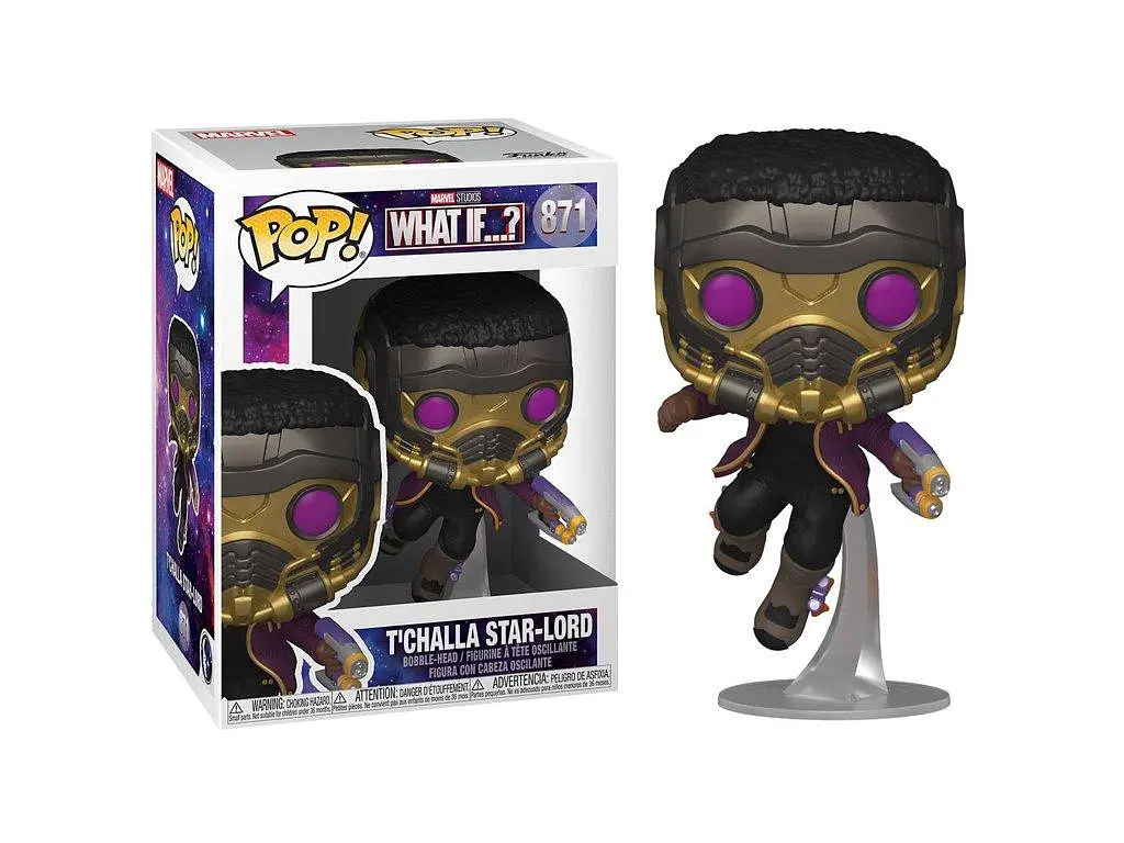 Фигурка Funko Pop Фанко Поп Что, если... Т'Чалла Звездный Лорд What If...? T'Challa Star Lord 10 см WI TS 871 - фото 2