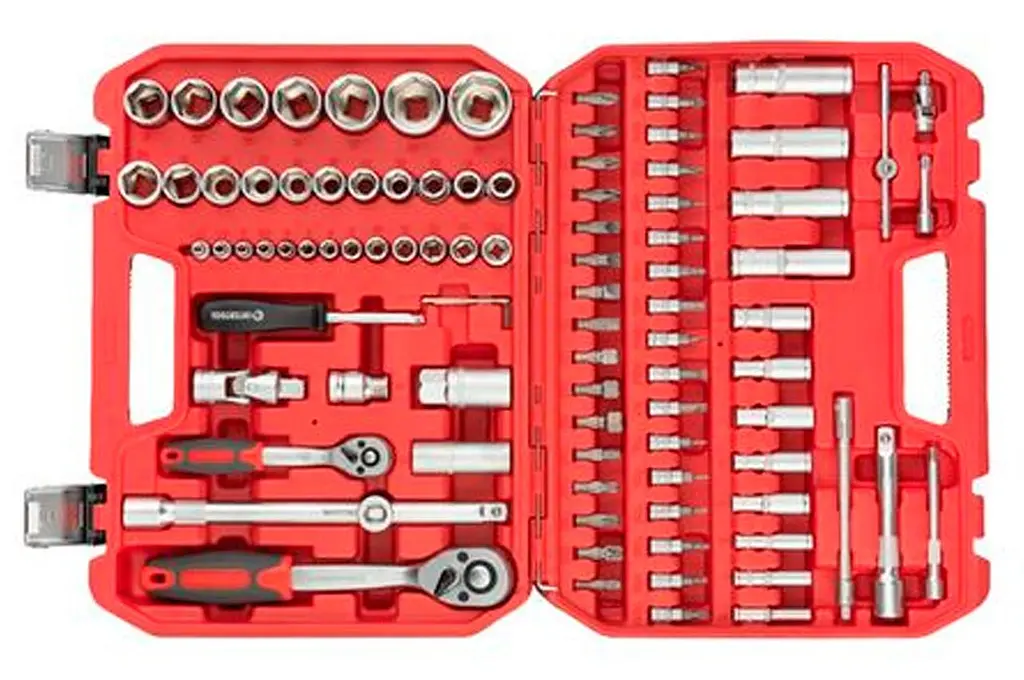 Набор ручного инструмента автомобильного Intertool ET-9094 1/4" x 1/2" в наборе 94 предмета RED - фото 2